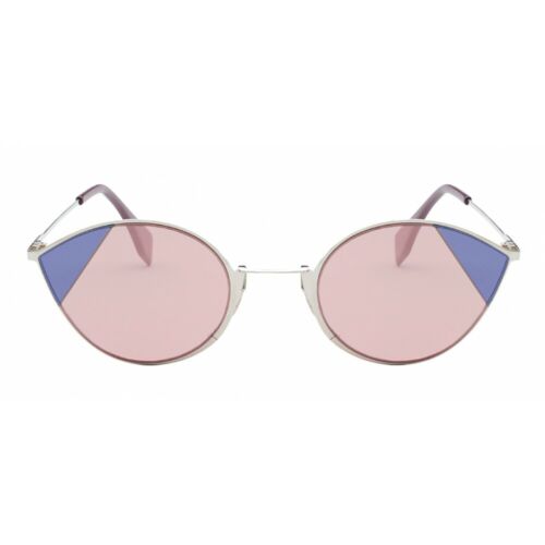 Fendi FF0341/S AVB SILVER PINK Women Cat-Eye Sunglasses w/Pink Lens