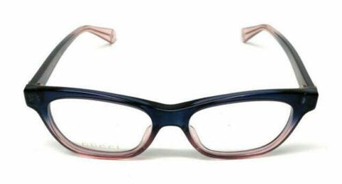 Gucci Women Rectangular Eyeglasses Dark Blue/Peach Frame w/Demo Lens GG0372O 004