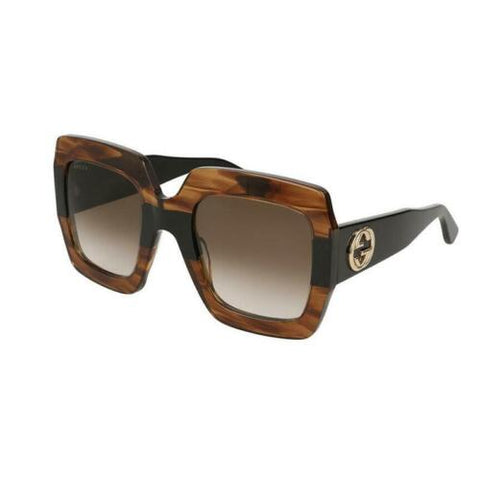 Gucci GG-0178-S 004 Women Rectangular Sunglasses w/Brown Gradient Lens