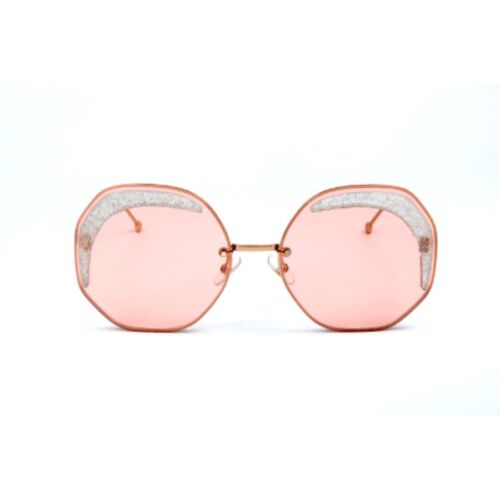 Fendi FF0358/S 1N5 Geometric Pink Lens Women Sunglasses