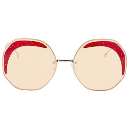 Fendi FF0358/S40G YELLOW Geometric Anti-Reflective Women Sunglasses