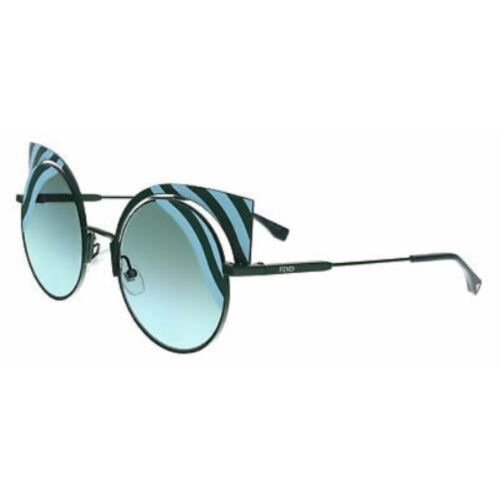 Fendi FF0215/S OKC MATTBLUEGRN Round Shaped Women's Gradient Sunglasses