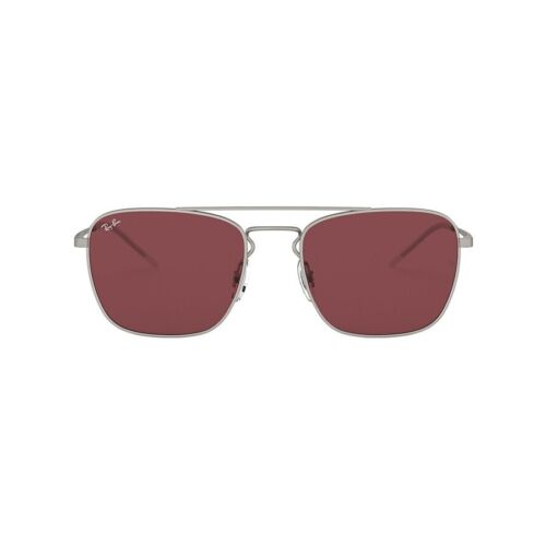 Ray-Ban RB3588 911675 Square Silver Frame with Dark Violet Classic Sunglasses
