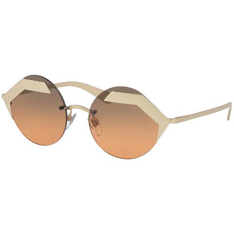 Bvlgari Women's Round Sunglasses w/Orange Light Grey Gradient Lens BV6089 202218