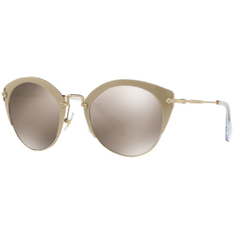 Miu Miu Women's Sunglasses W/Light Brown Gold Mirrored Lens MU53RS-VAF1C0-52