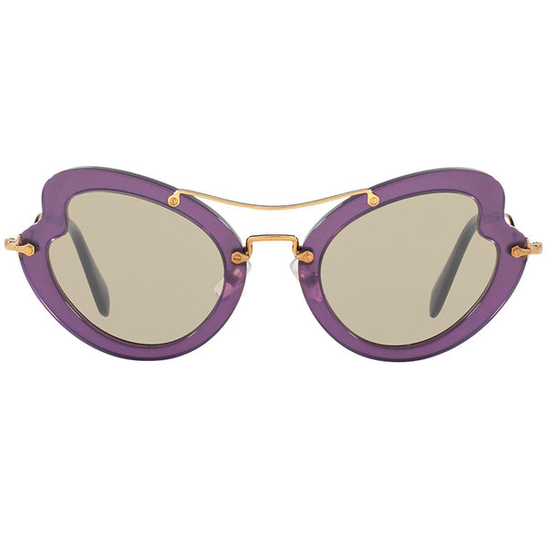 MiuMiu Women's Cat Eye Sunglasses Violet w/Light MU11RS-USV5J2-52