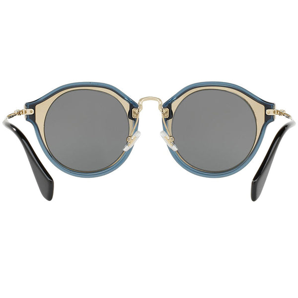 Miu Miu Round Black Women's Sunglasses w/Grey Lens MU51SS-1AB9K1-49