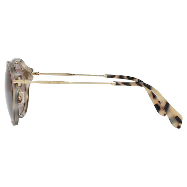 Miu Miu Women's Round Sunglasses Brown Lens - Side View