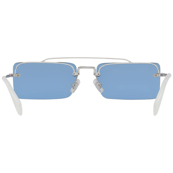 Miu Miu Rectangular Women's Sunglasses Light Blue Lens MU59TS 1BC2J1