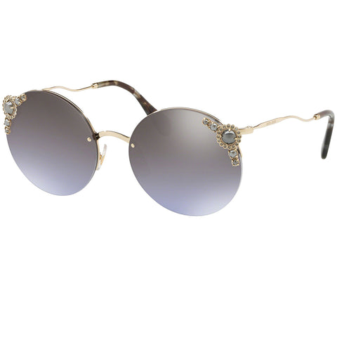 Miu Miu Sunglasses Pale Gold w/Silver Mirrored/Gradient Lens Women MU52TS WO42H2