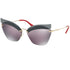 Miu Miu Sunglasses Pale Gold Red w/Purple Mirrored Lens MU56TS I18147