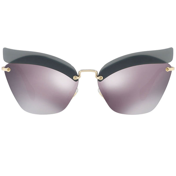Miu Miu Sunglasses Pale Gold Red w/Purple Mirrored Lens MU56TS I18147