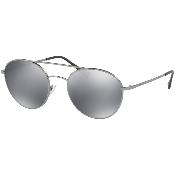 Prada Round Men's Sunglasses Black Mirrored Lens PS51SS 7CQ5L0