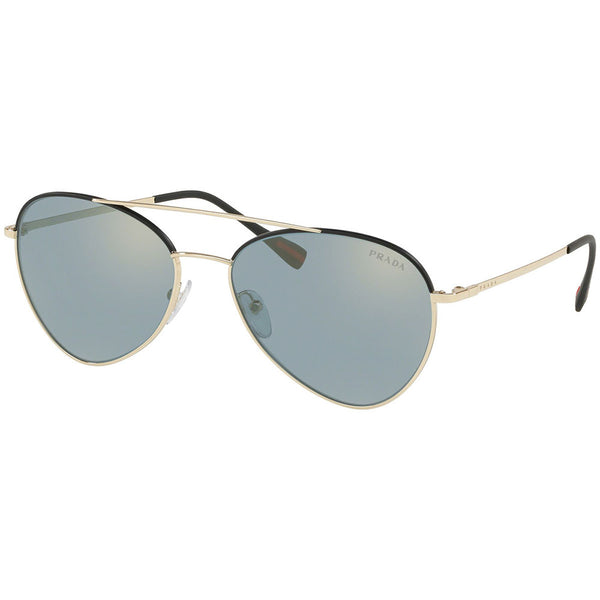 Prada Aviator Men's Sunglasses W/Azure Flash Lens PS50SS AAV298
