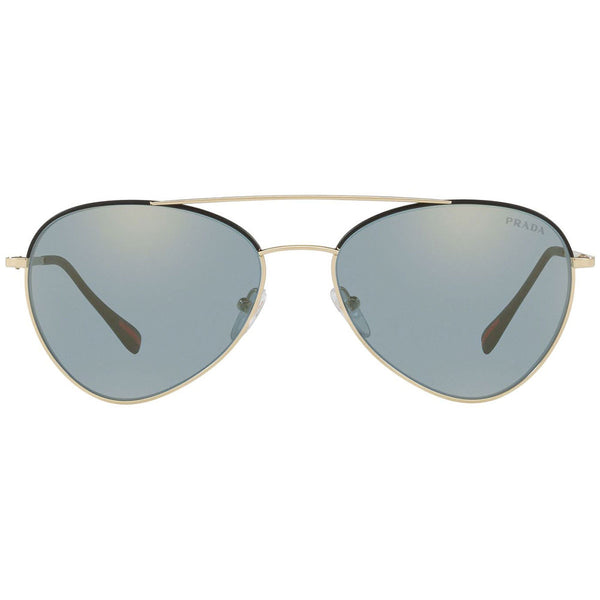 Prada Aviator Men's Sunglasses W/Azure Flash Lens PS50SS AAV298