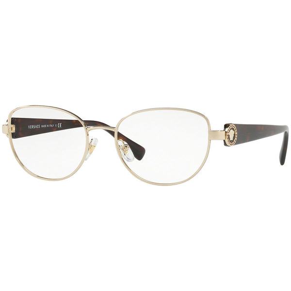 Versace Cat Eye Women's Eyeglasses Pale Gold w/Demo Lens VE1246B 1252