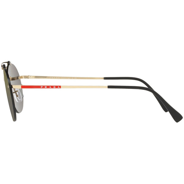Prada Linea Rossa Oval Men's Sunglasses Grey Gold Lens PS56TS ZVN4L0