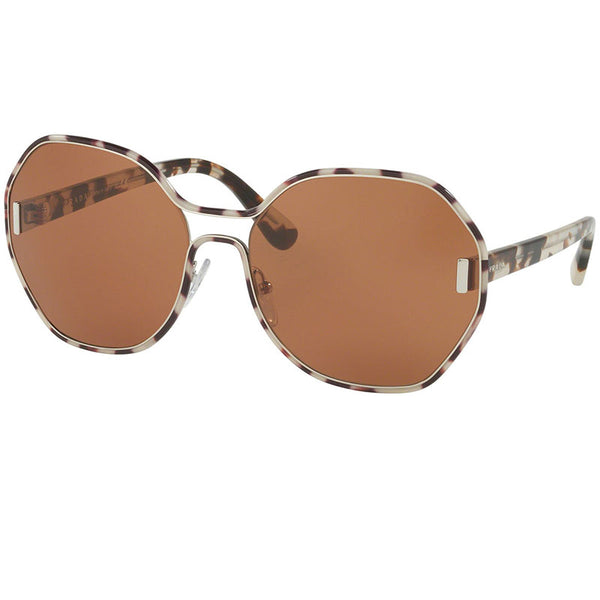 Prada Oval Women Sunglasses Grey Havana w/Brown Lens PR53TS UAO6N0