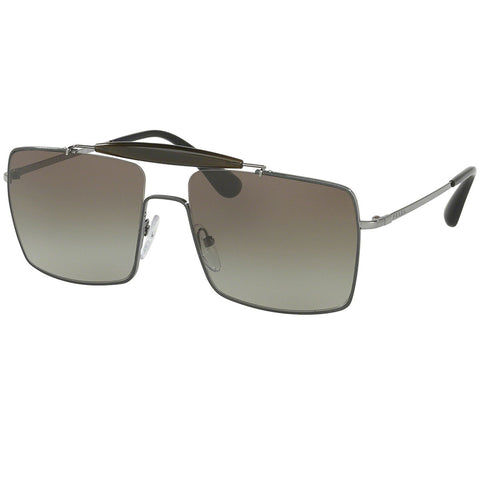 Prada Sunglasses Top Grey/Gunmetal w/Brown Gradient Lens Women