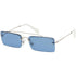 Miu Miu Rectangular Women's Sunglasses Light Blue Lens MU59TS 1BC2J1