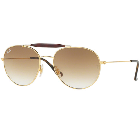 Ray-Ban Double Bridge Sunglasses Gold w/Brown Gradient Lens Unisex