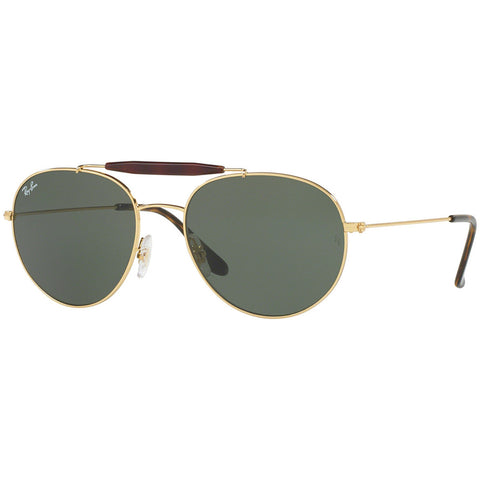Ray Ban Aviator Style Unisex Sunglasses w/Crystal Green Lens RB3540 001