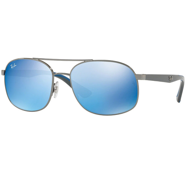 Ray-Ban Sunglasses Gunmetal w/Blue Mirrored Lens RB3593 004/55 58