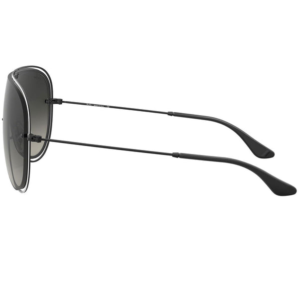 Ray-Ban Sunglasses Black/White w/Dark Grey Gradient Lens Unisex RB3605N 909511
