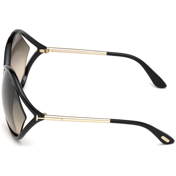 Tom Ford Liora Sunglasses Black w/Grey Lens Women FT0528 01B