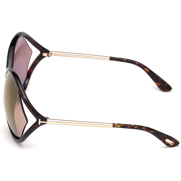 Tom Ford Liora Oversize Frame Sunglasses with Purple Lens FT0528 52Z
